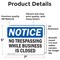 Signmission No Trespassing While Business Is Closed OSHA Notice Sign, Vinyl Decal, 7in W x 5in L, 2PK OS-2PACK-NS-D-57-L-15003 - alternate 3
